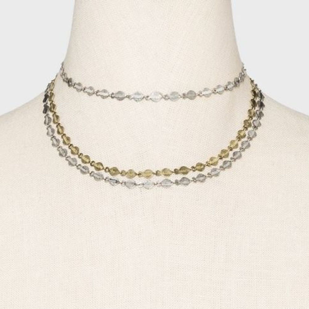 ➡️3/$10⬅️ 3 Row Choker Necklace (12")